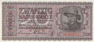 20 Karbowanez Ukraine p595a 56 1942